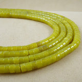 Olive Jade (Heishe)(Smooth)(4mm)(15"Strand)