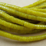 Olive Jade (Heishe)(Smooth)(4mm)(15"Strand)