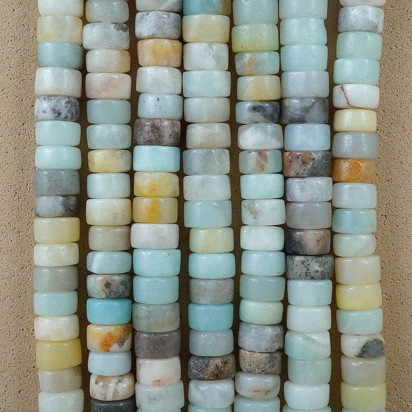 Black Gold Amazonite (Heishe)(Smooth)(4mm)(15"Strand)