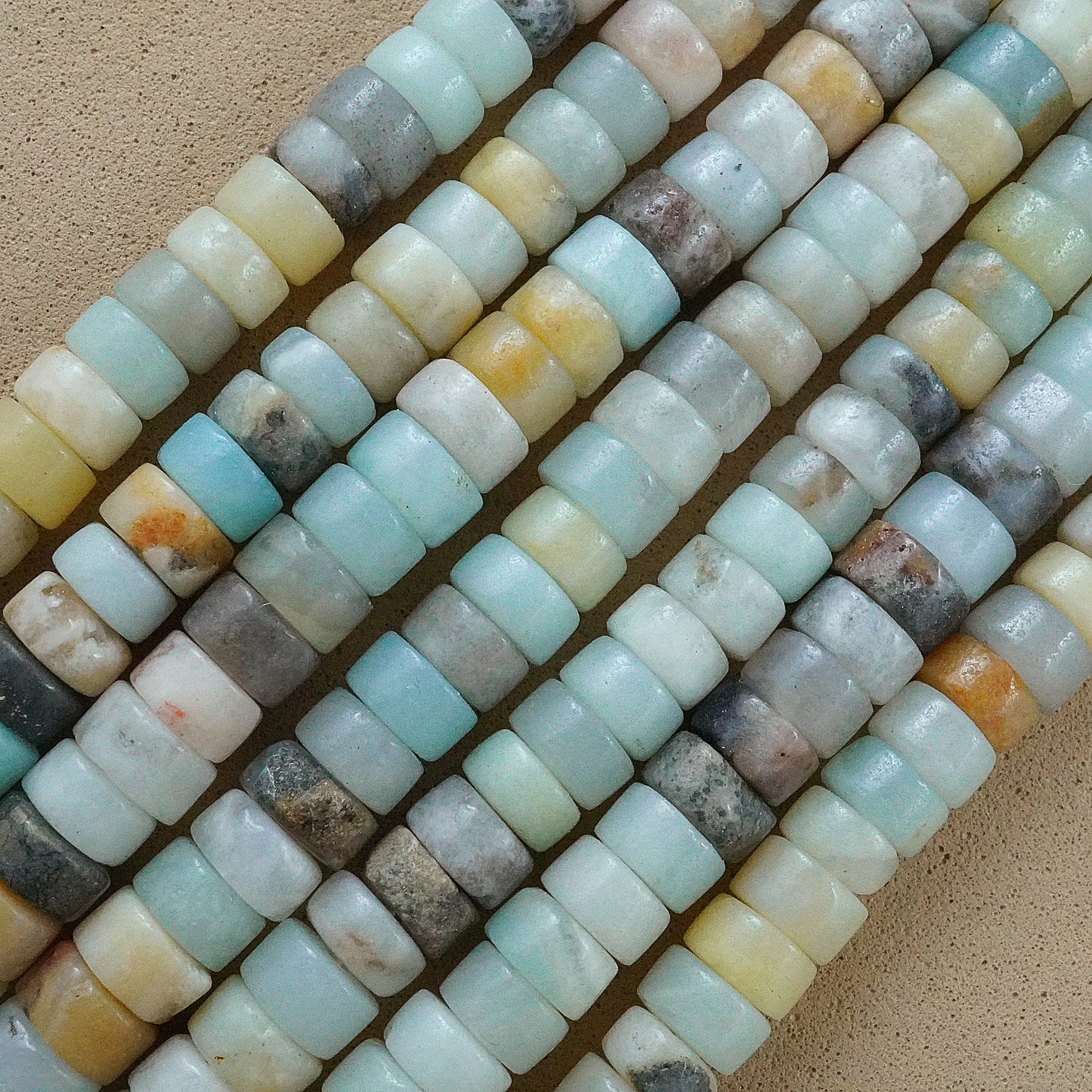 Black Gold Amazonite (Heishe)(Smooth)(4mm)(15"Strand)