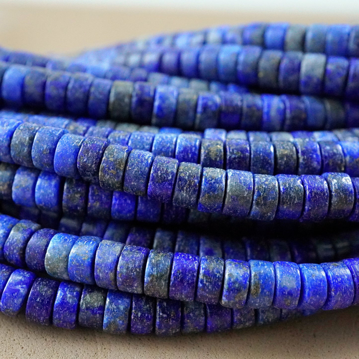 Lapis Lazuli (Heishe)(Smooth)(2x1mm)(15"Strand)