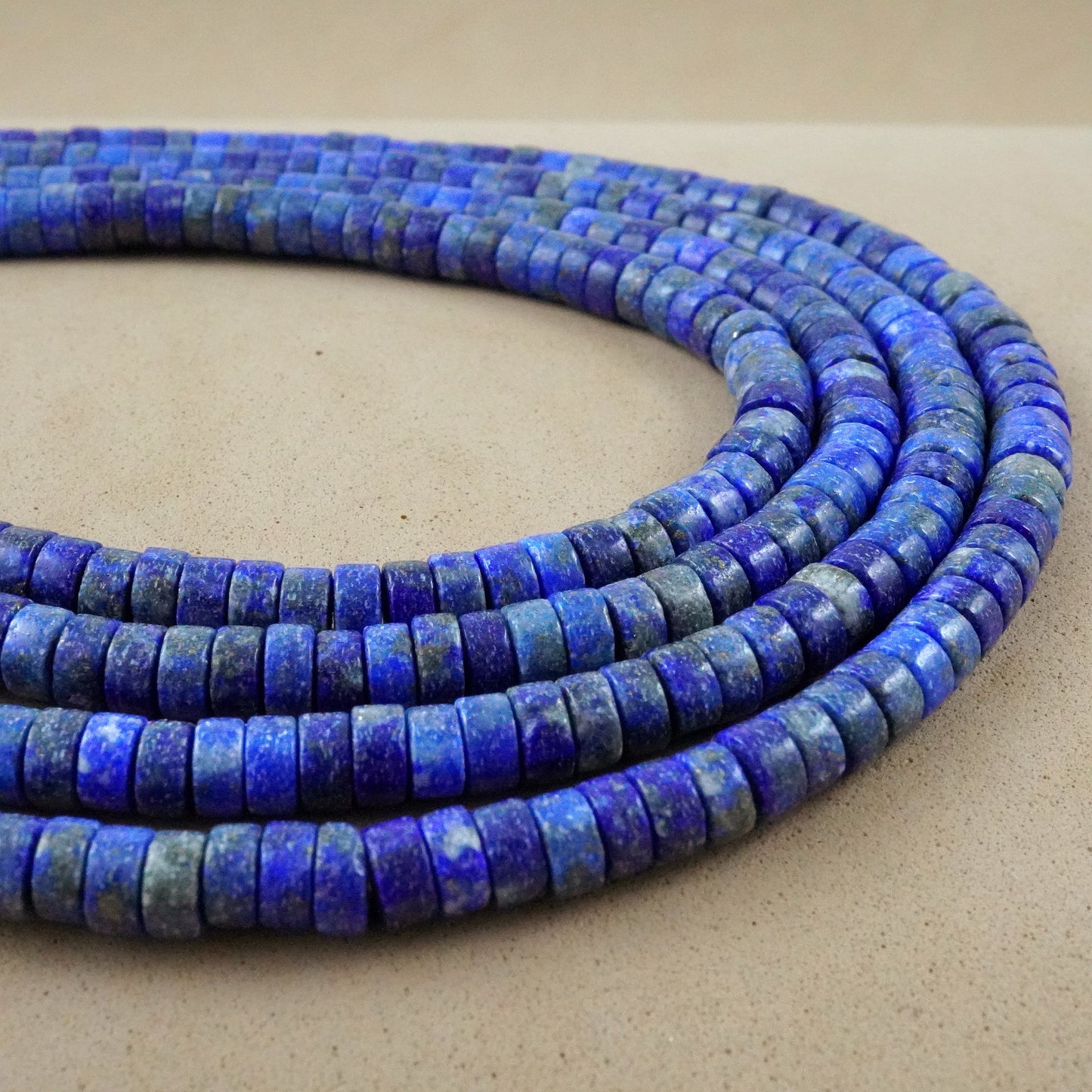 Lapis Lazuli (Heishe)(Smooth)(2x1mm)(15"Strand)