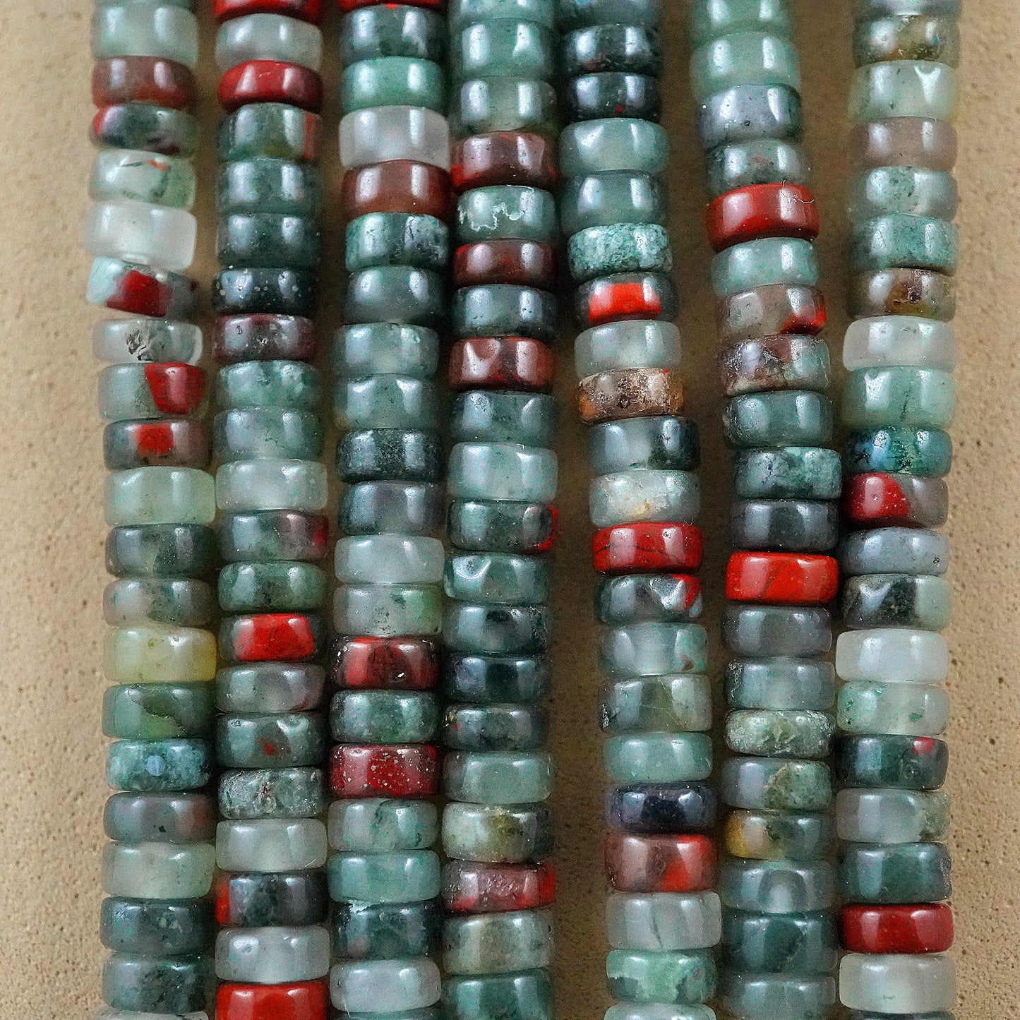 Indian Blood Agate (Heishe)(Smooth)(4mm)(15"Strand)
