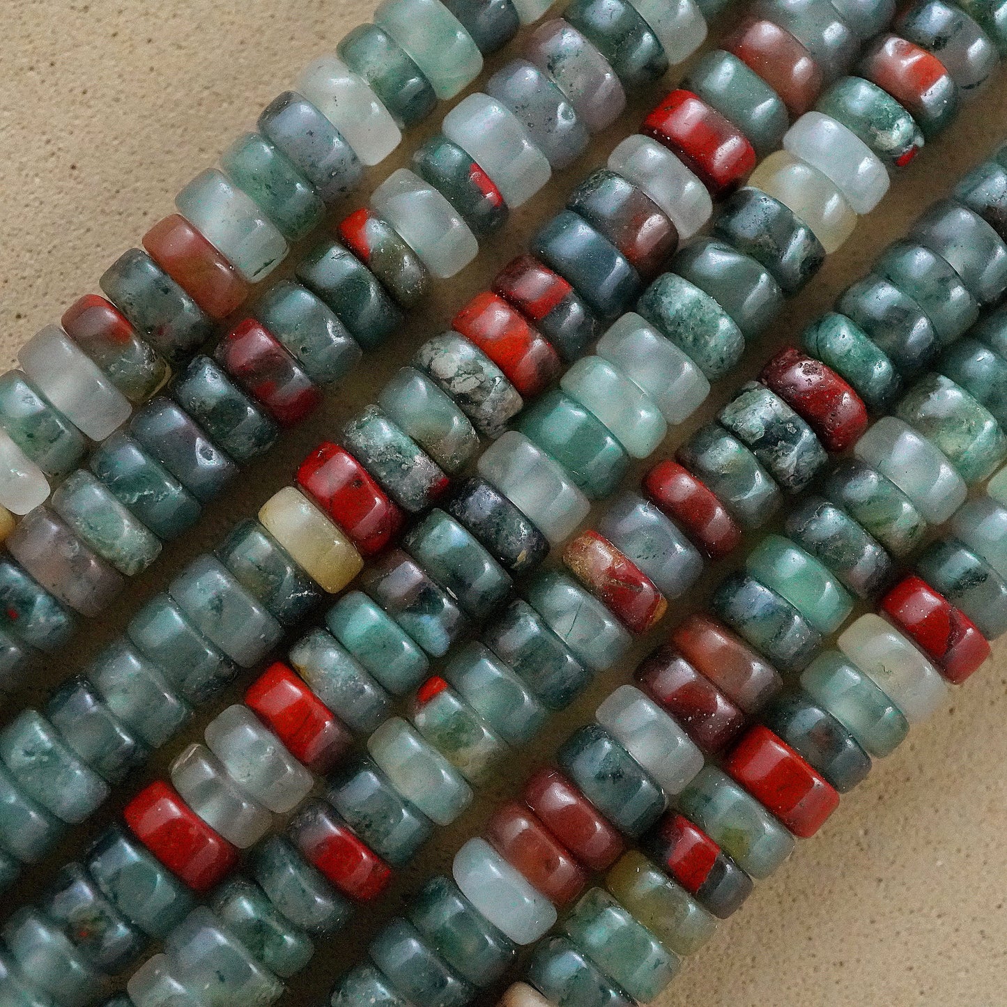 Indian Blood Agate (Heishe)(Smooth)(4mm)(15"Strand)