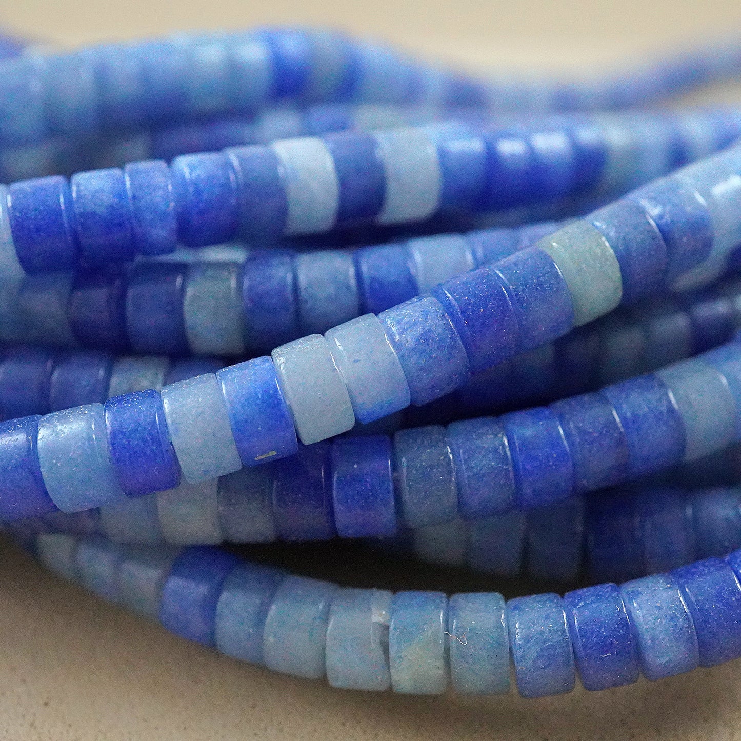 Blue Aventurine (Heishe)(Smooth)(4mm)(15"Strand)
