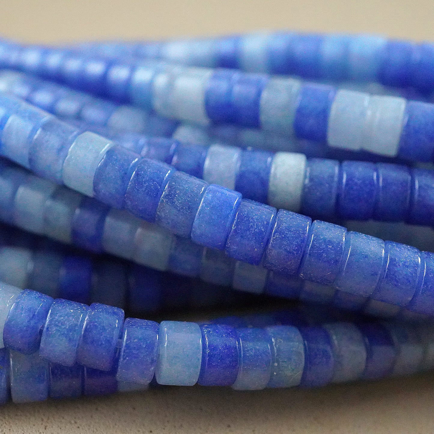 Blue Aventurine (Heishe)(Smooth)(4mm)(15"Strand)