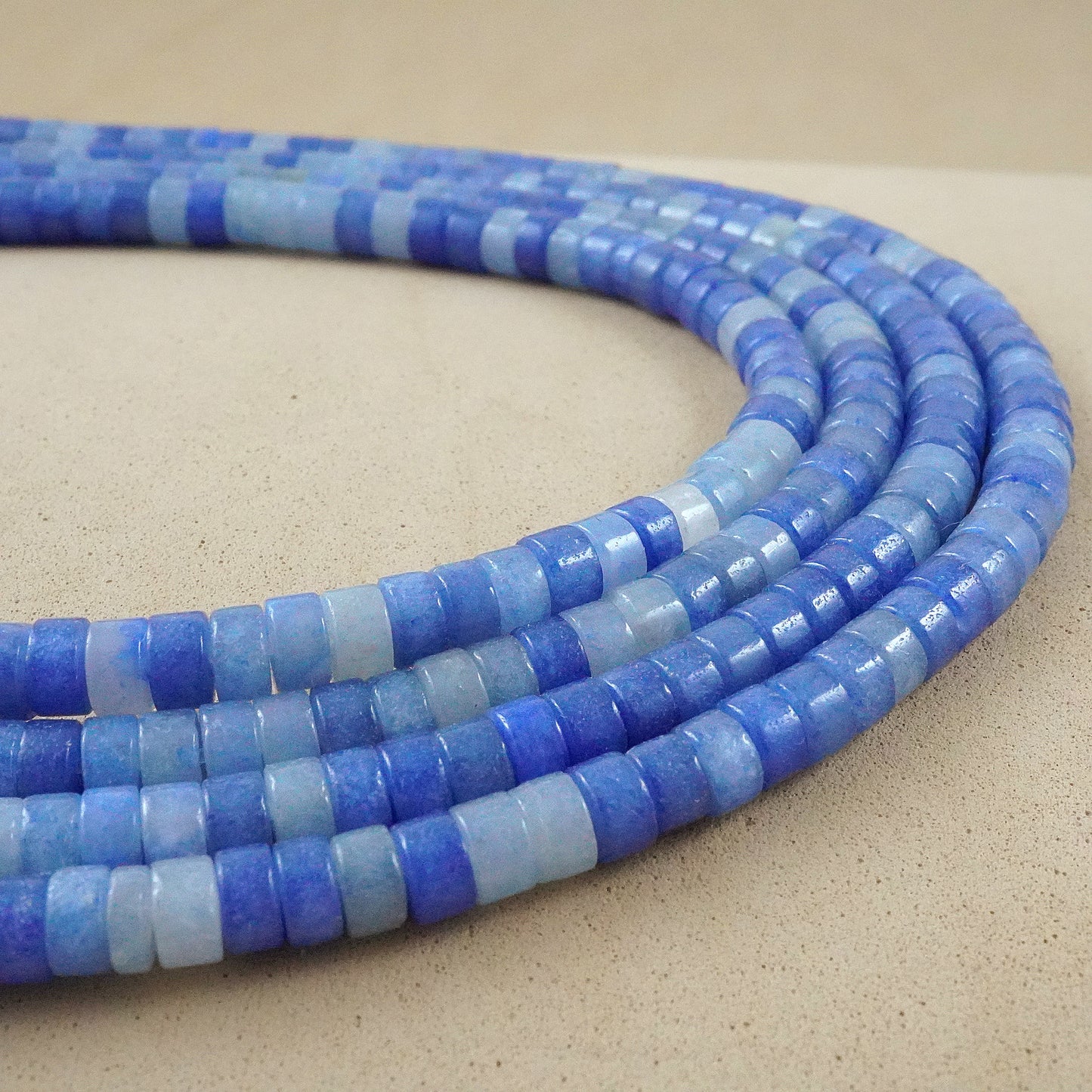 Blue Aventurine (Heishe)(Smooth)(4mm)(15"Strand)