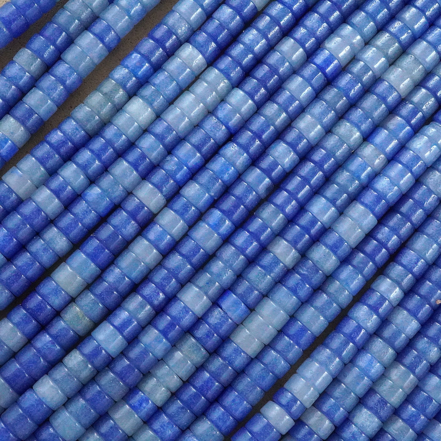 Blue Aventurine (Heishe)(Smooth)(4mm)(15"Strand)