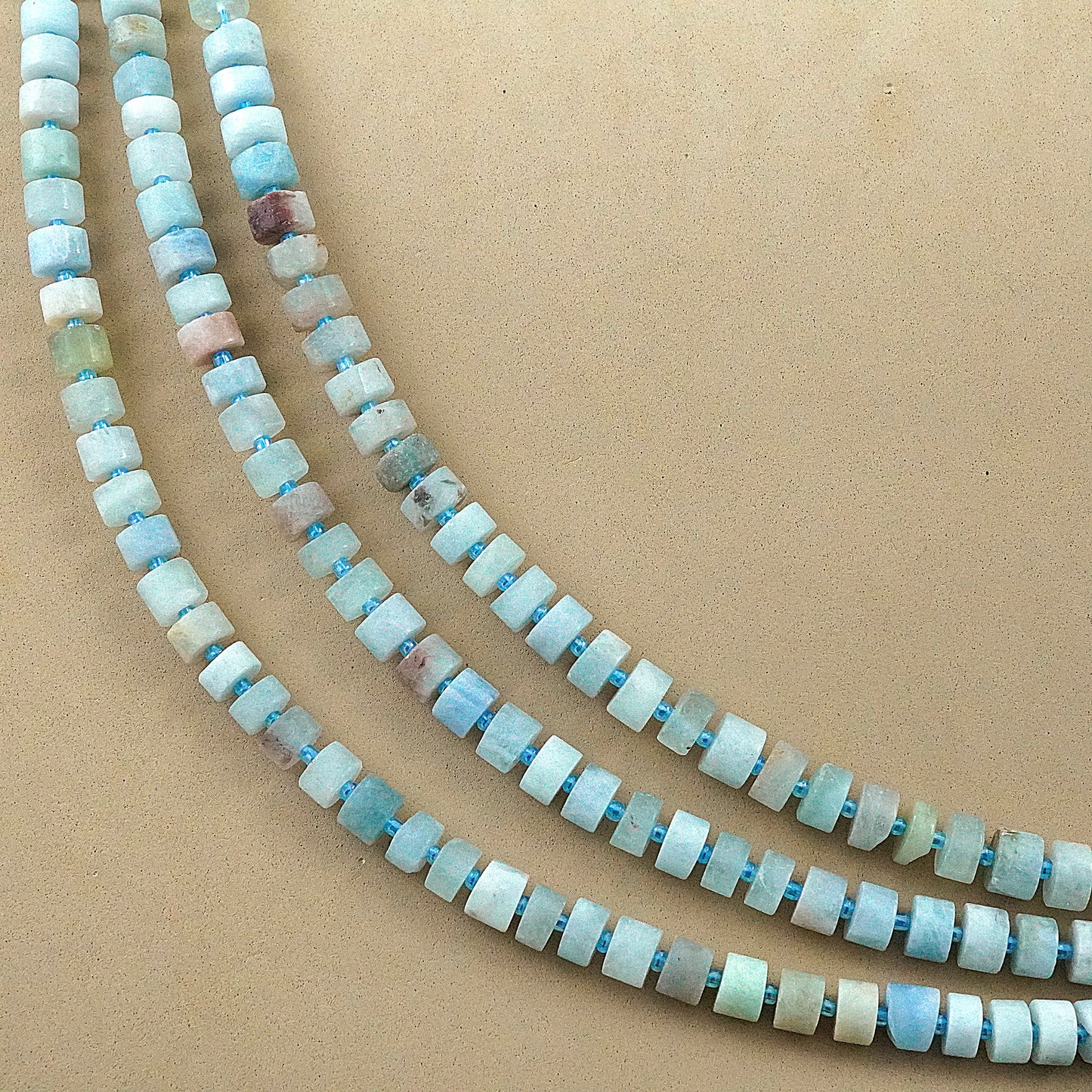 Aquamarine (Heishe)(Matte)(10mm)(16"Strand)