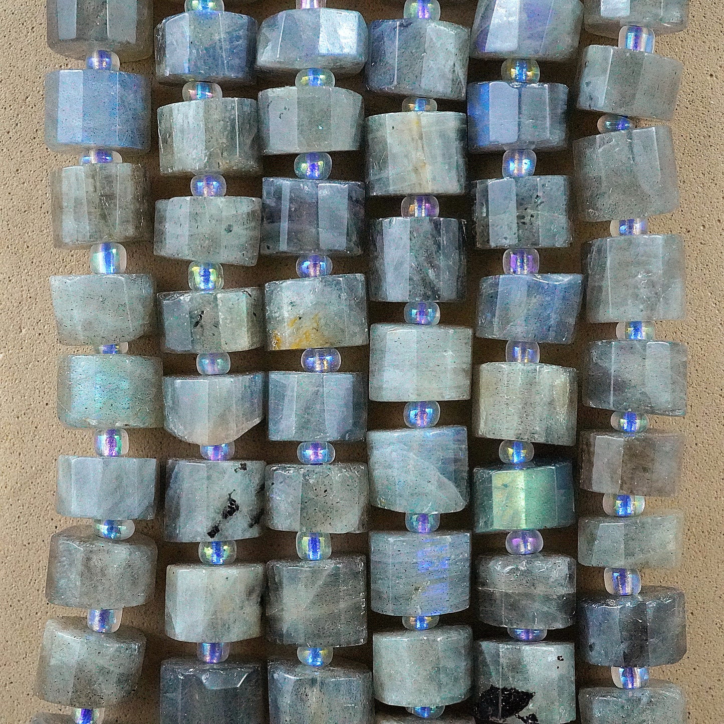Labradorite (Heishe)(Faceted)(9mm)(16"Strand)
