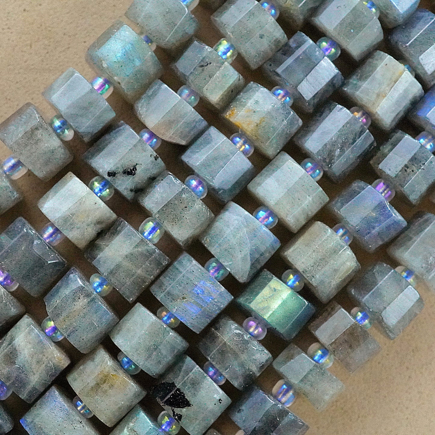 Labradorite (Heishe)(Faceted)(9mm)(16"Strand)