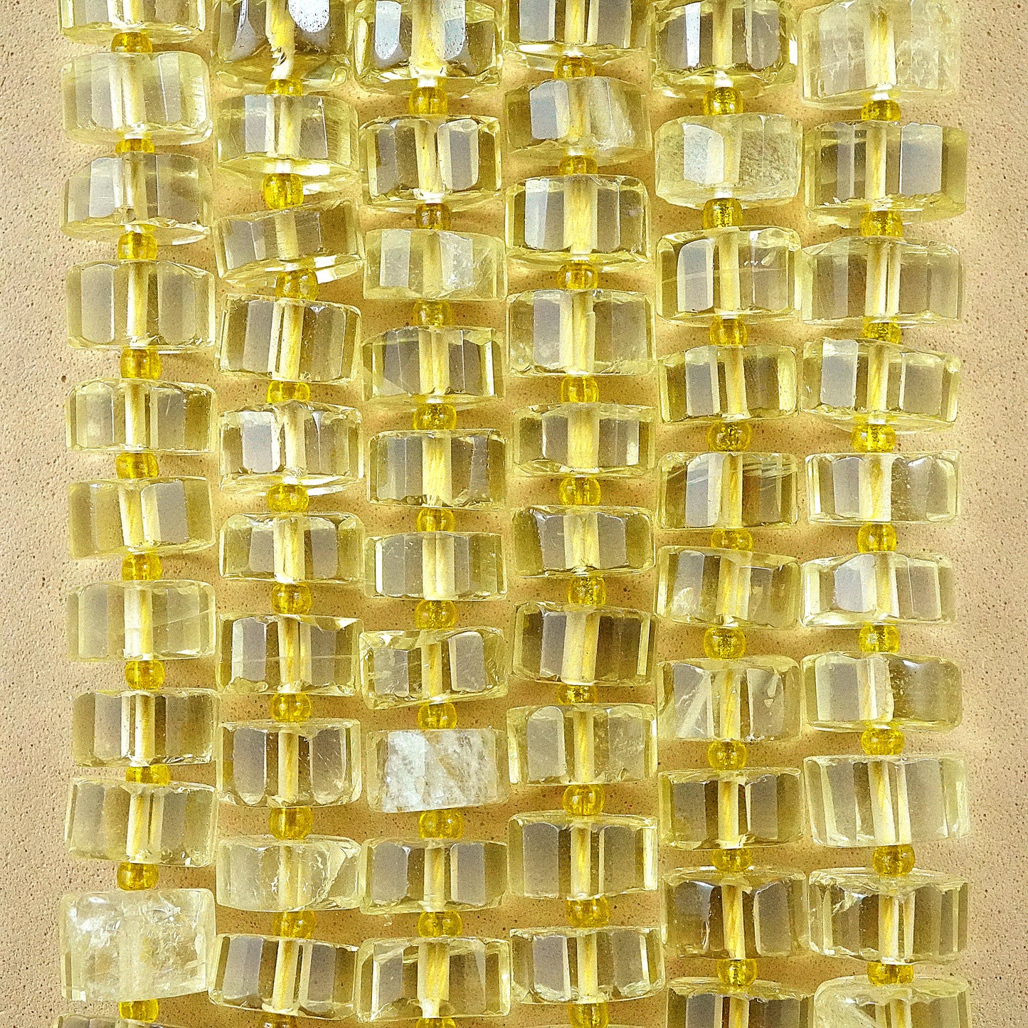 Lemon Quartz (Heishe)(Faceted)(11mm)(16"Strand)