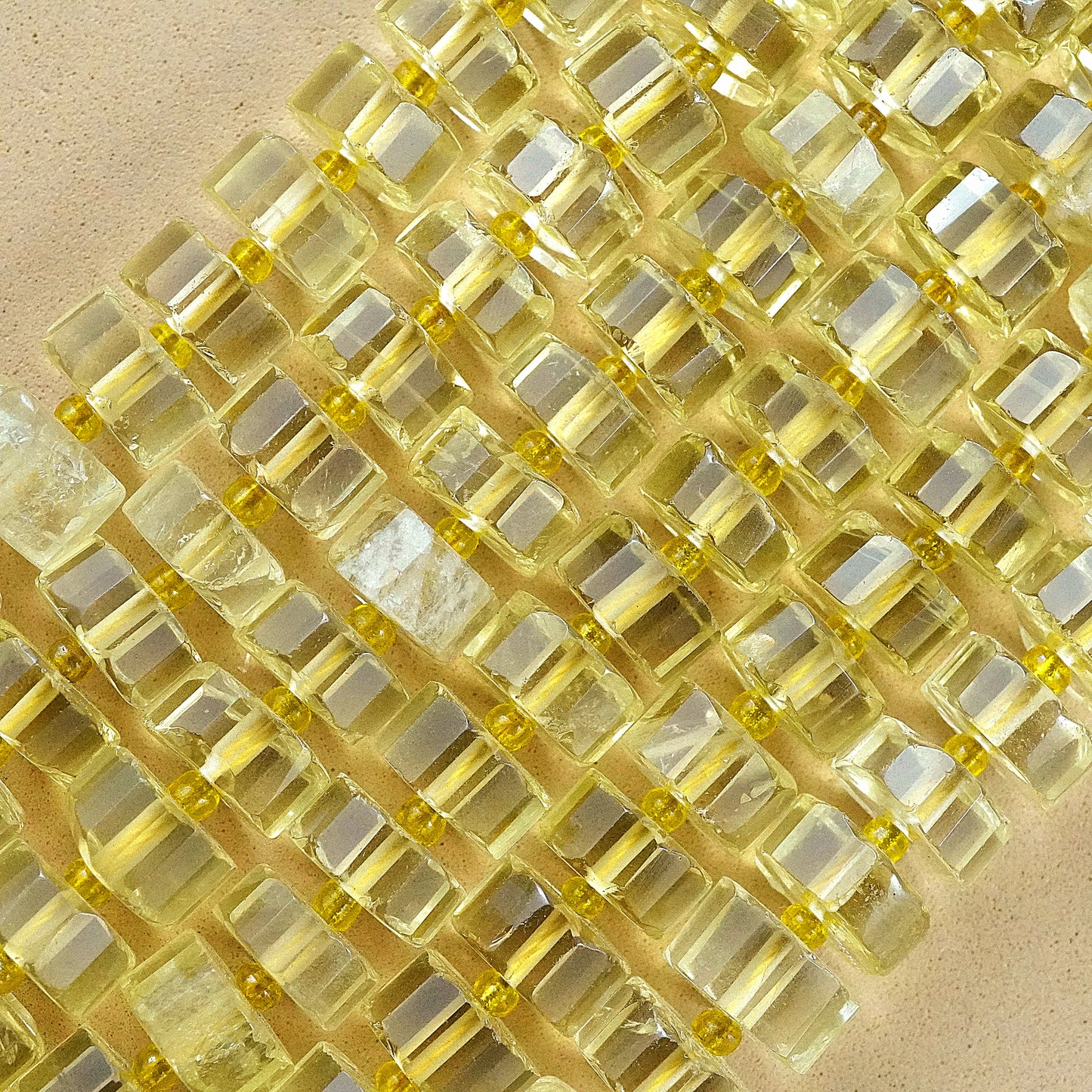 Lemon Quartz (Heishe)(Faceted)(11mm)(16"Strand)