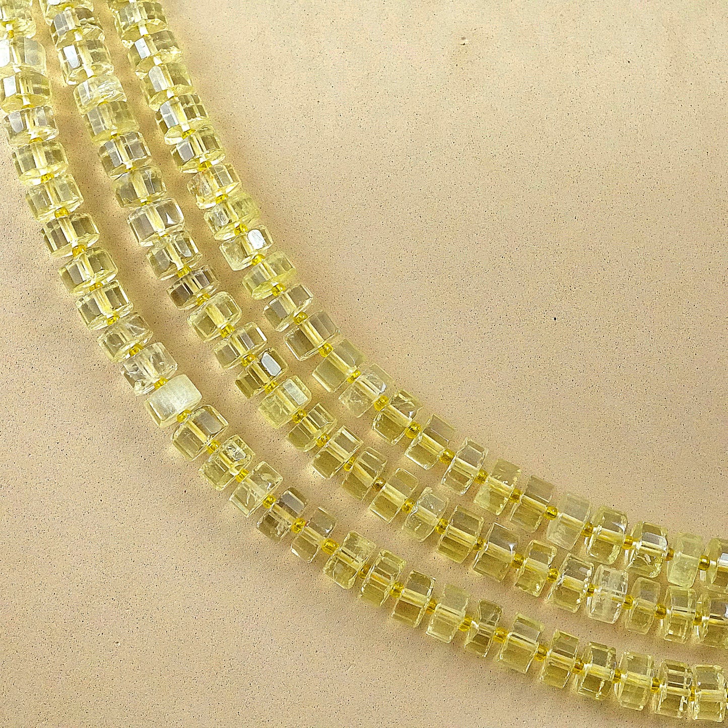 Lemon Quartz (Heishe)(Faceted)(11mm)(16"Strand)