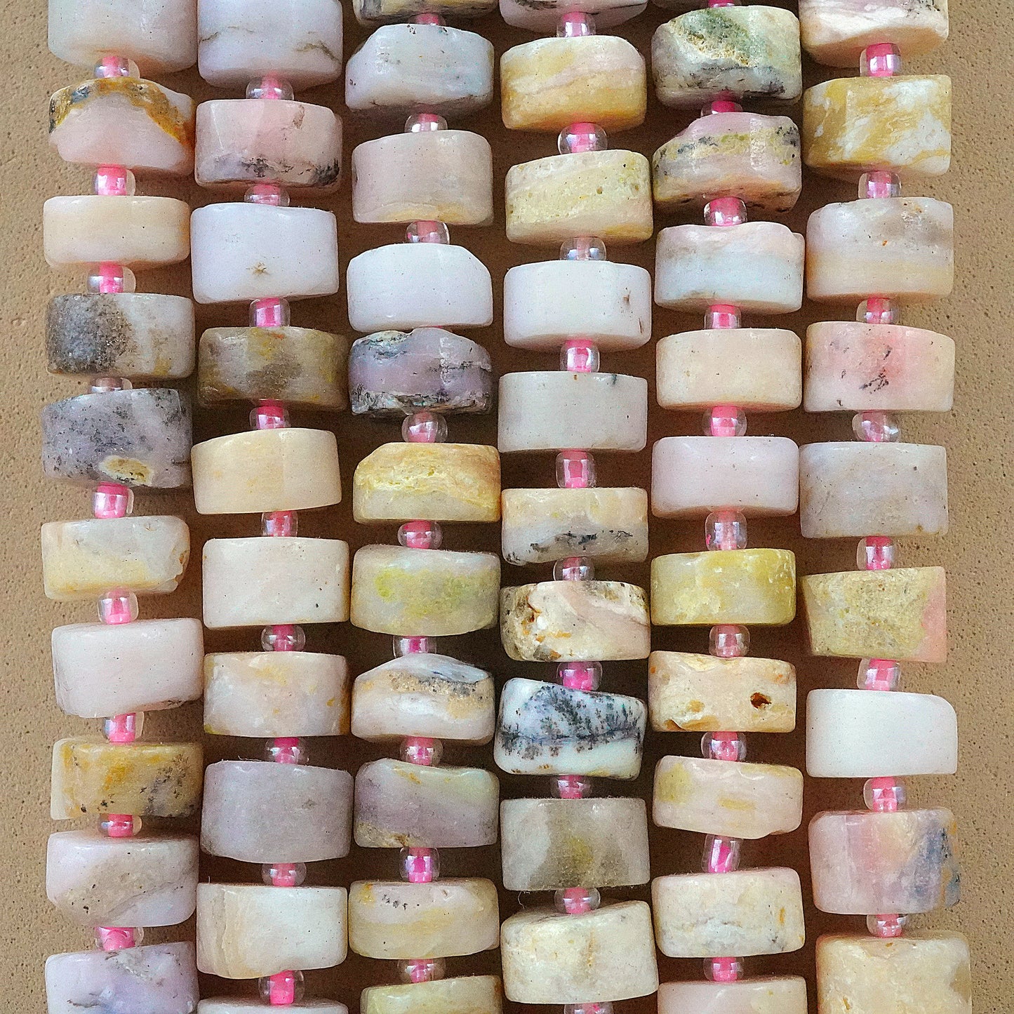 Pink Opal (Heishe)(Smooth)(10mm)(16"Strand)