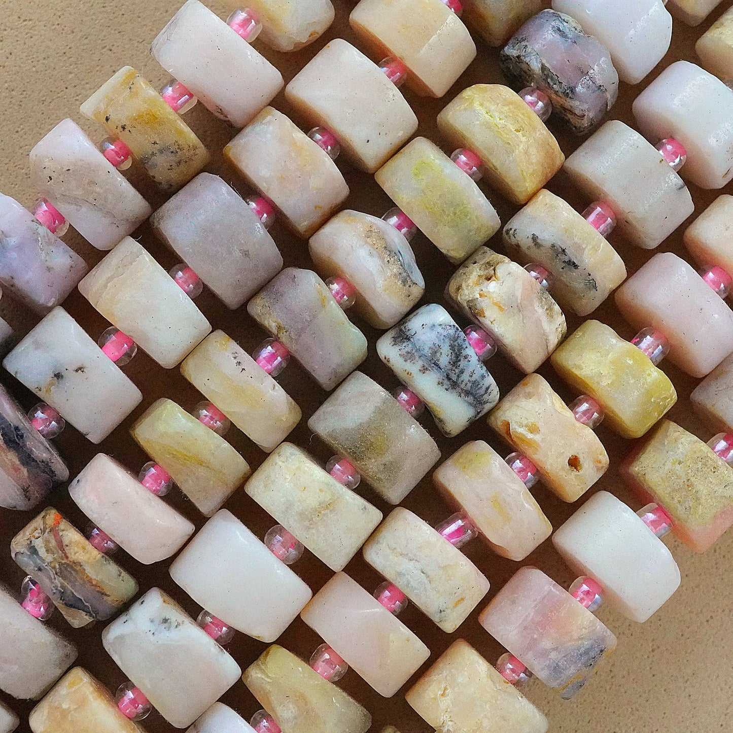 Pink Opal (Heishe)(Smooth)(10mm)(16"Strand)