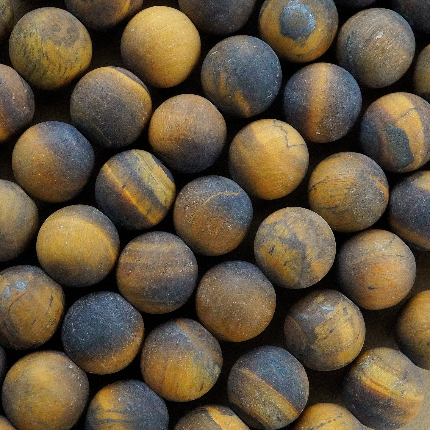 Tiger Eye (Round)(Matte)(4mm)(6mm)(8mm)(10mm)(12mm)(16"Strand)