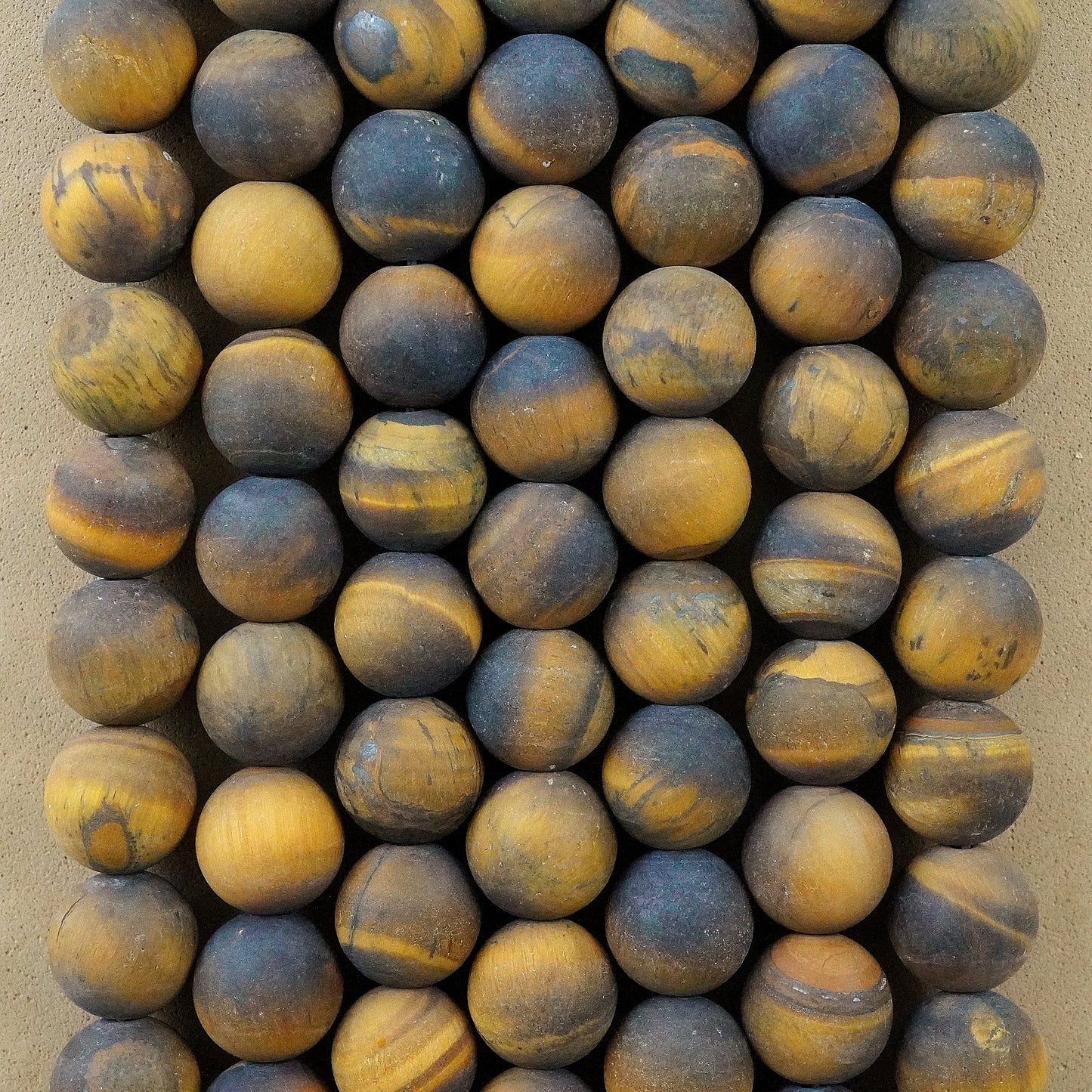 Tiger Eye (Round)(Matte)(4mm)(6mm)(8mm)(10mm)(12mm)(16"Strand)