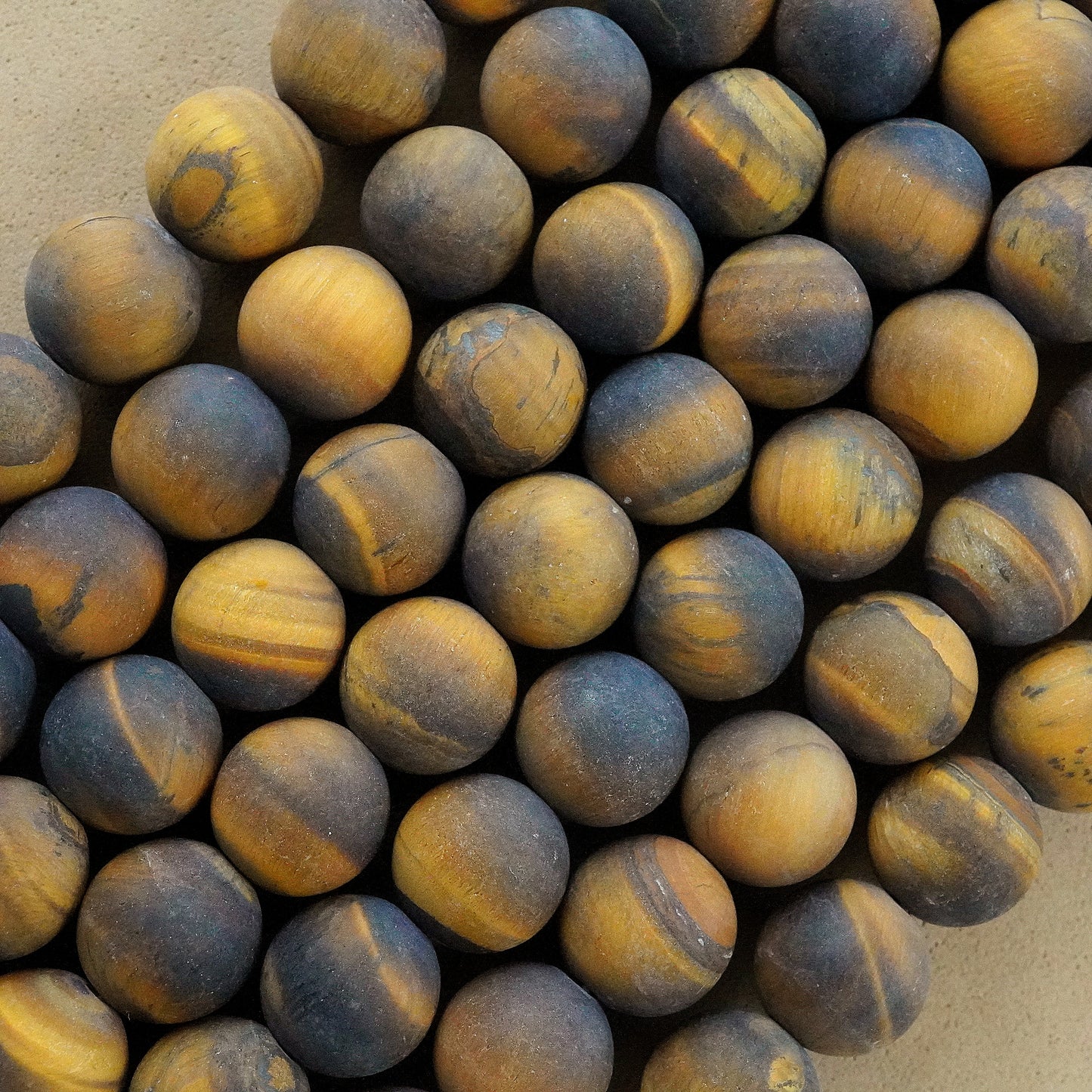 Tiger Eye (Round)(Matte)(4mm)(6mm)(8mm)(10mm)(12mm)(16"Strand)