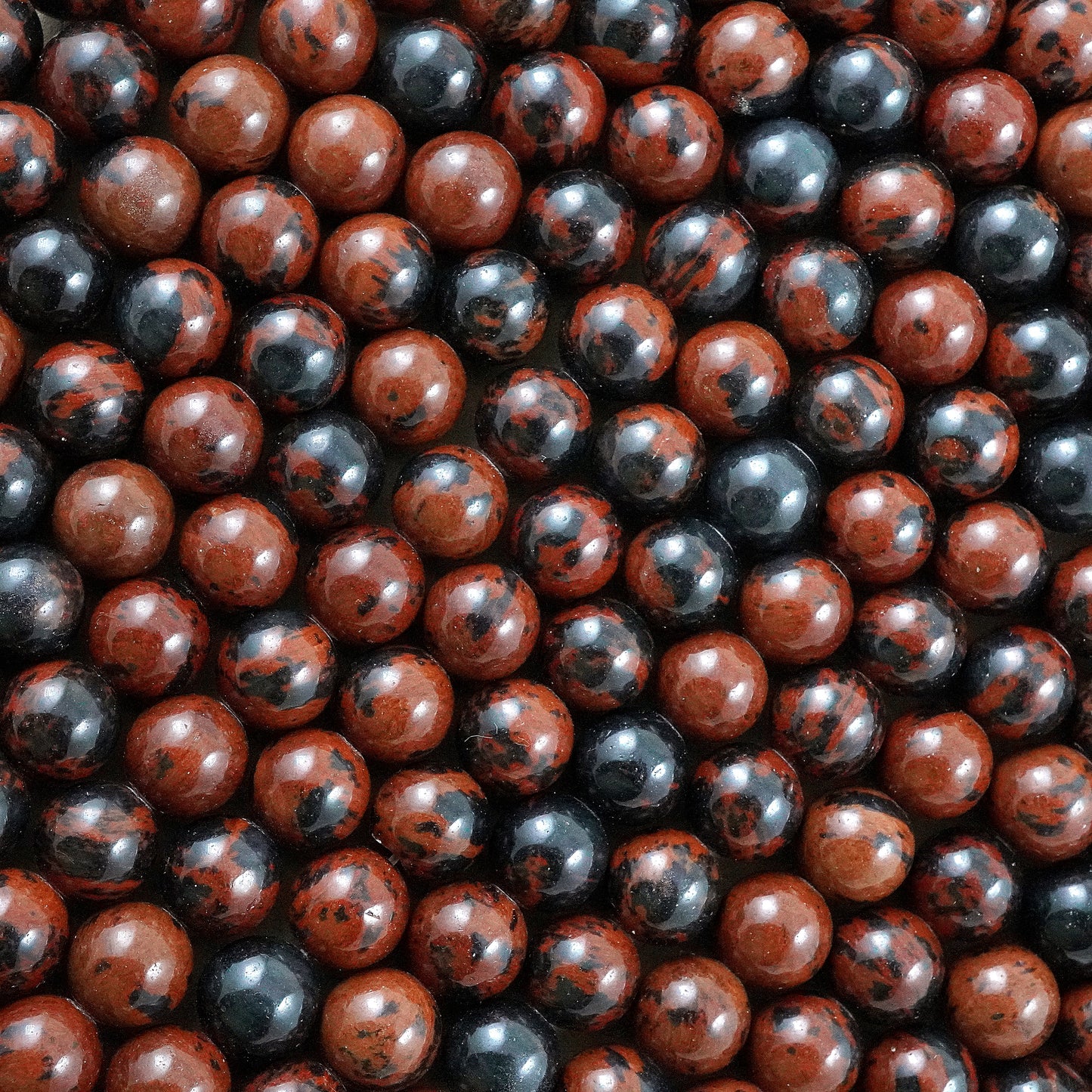 Mahogany Obsidian (Round)(Smooth)(4mm)(6mm)(8mm)(10mm)(12mm)(16"Strand)