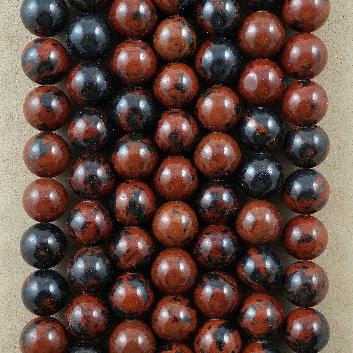 Mahogany Obsidian (Round)(Smooth)(4mm)(6mm)(8mm)(10mm)(12mm)(16"Strand)