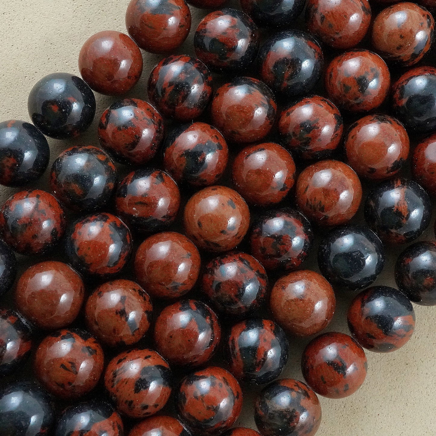 Mahogany Obsidian (Round)(Smooth)(4mm)(6mm)(8mm)(10mm)(12mm)(16"Strand)