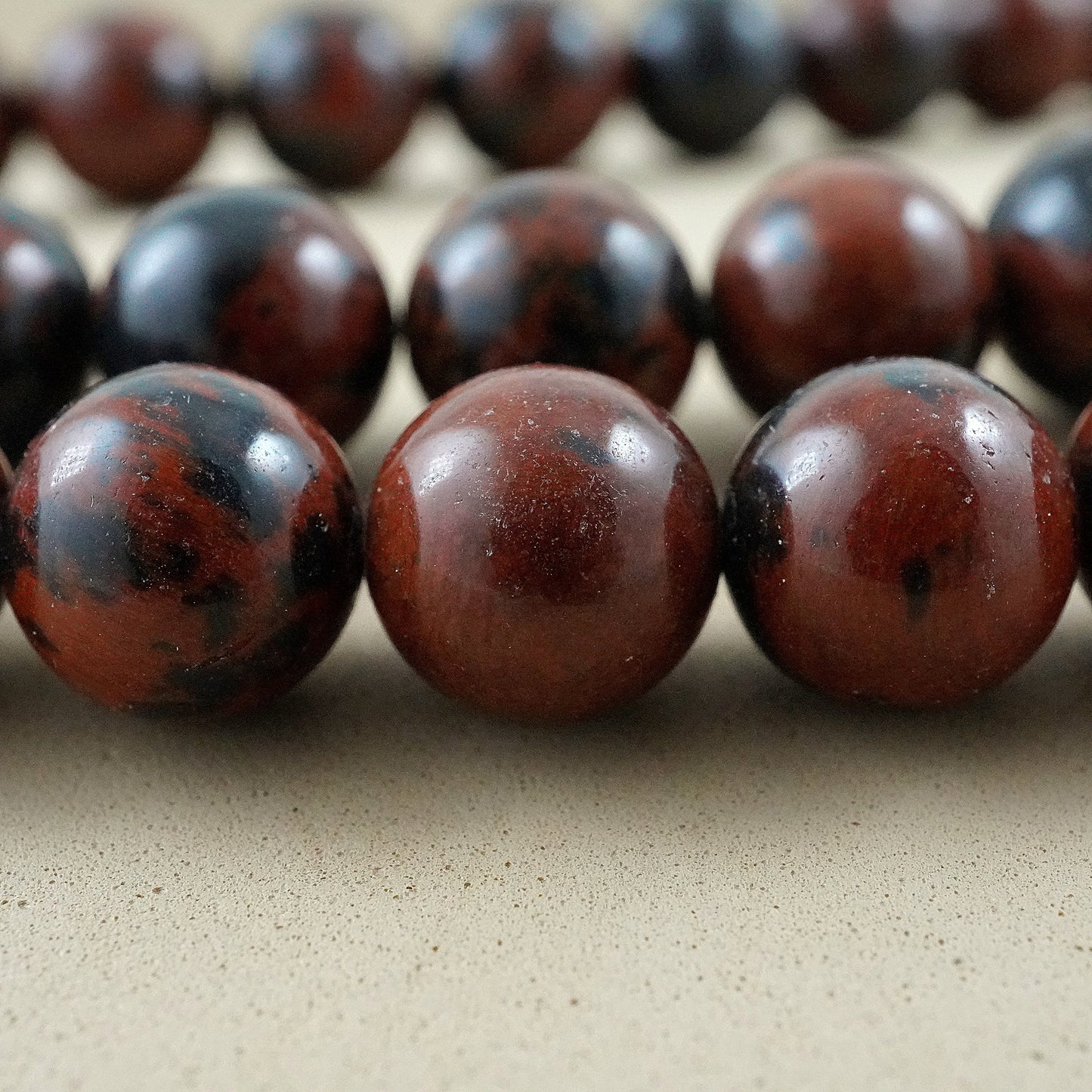 Mahogany Obsidian (Round)(Smooth)(4mm)(6mm)(8mm)(10mm)(12mm)(16"Strand)