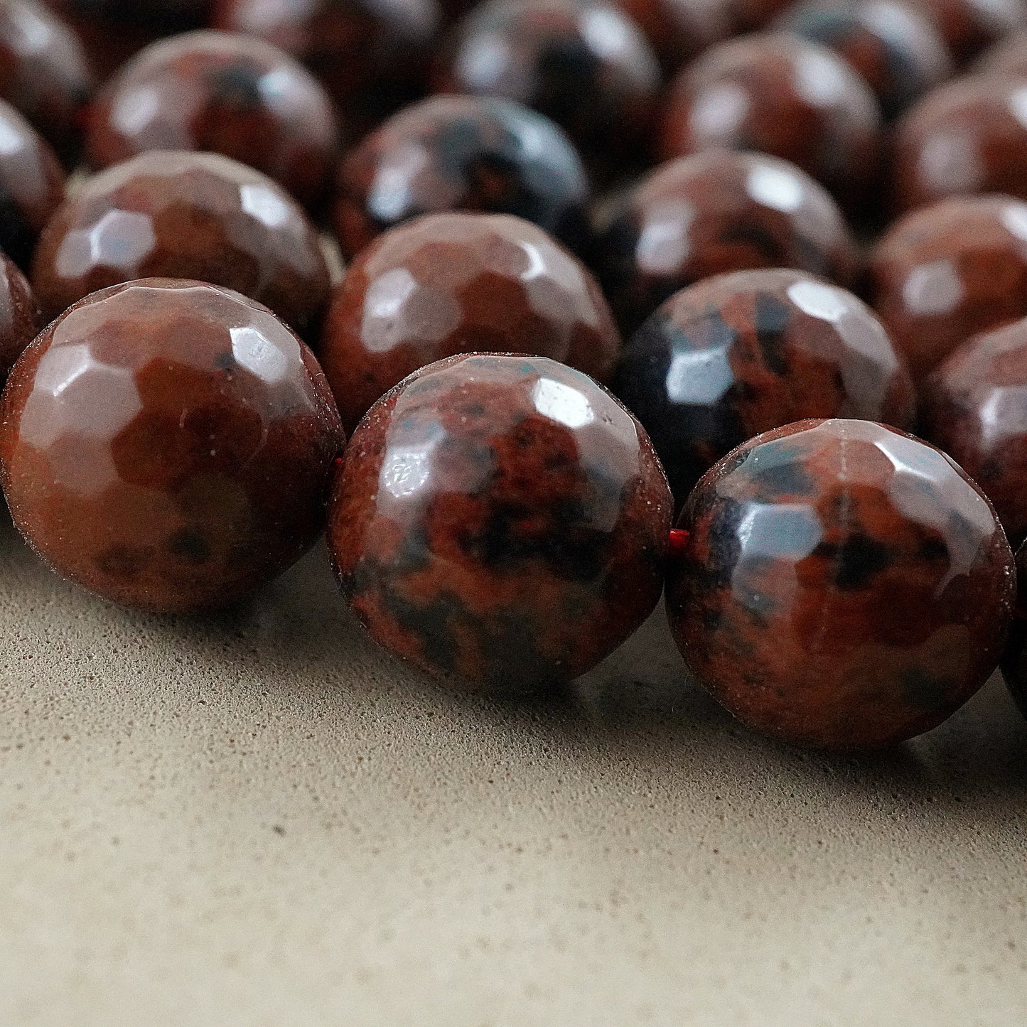 Mahogany Obsidian (Round)(Faceted)(4mm)(6mm)(8mm)(10mm)(12mm)(16"Strand)