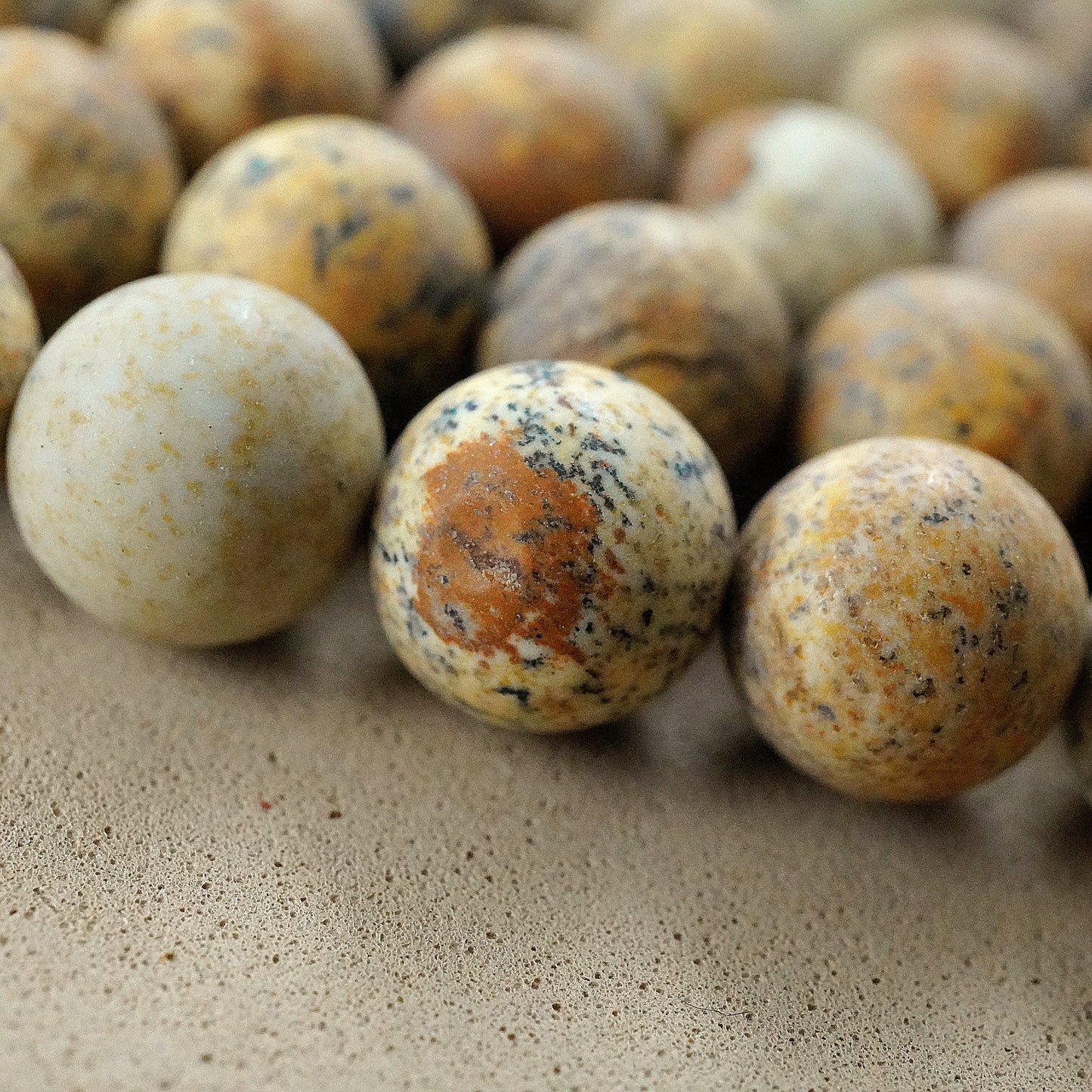 Picture Jasper (Round)(Matte)(4mm)(6mm)(8mm)(10mm)(12mm)(16"Strand)