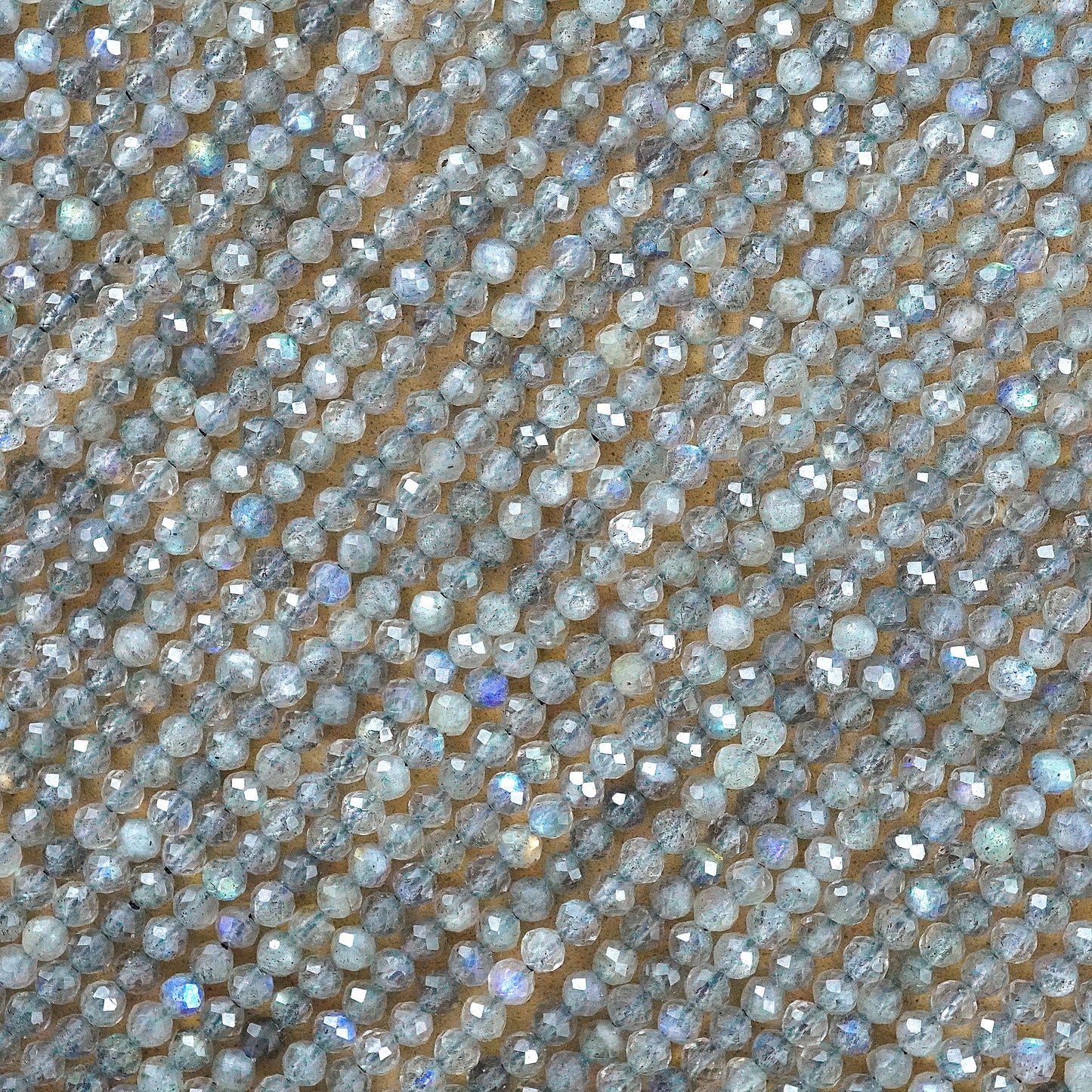 Labradorite (Round)(Micro)(Faceted)(2.5mm)(15"Strand)