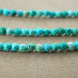 Turquoise (Round)(Micro)(Faceted)(High Grade)(2mm)(2.5mm)(3mm)(15"Strand)