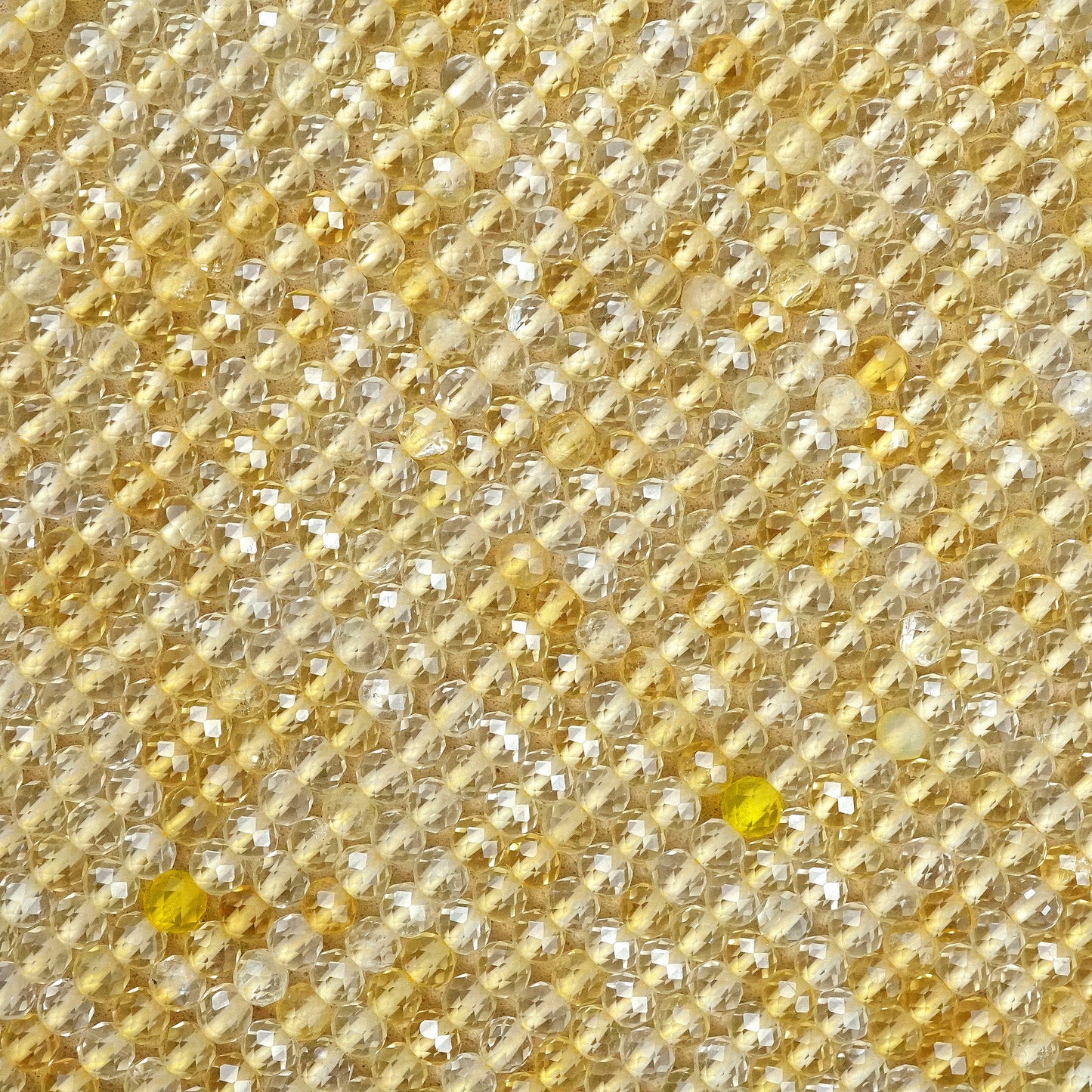 Citrine (Round)(Micro)(Faceted)(2.5mm)(15"Strand)