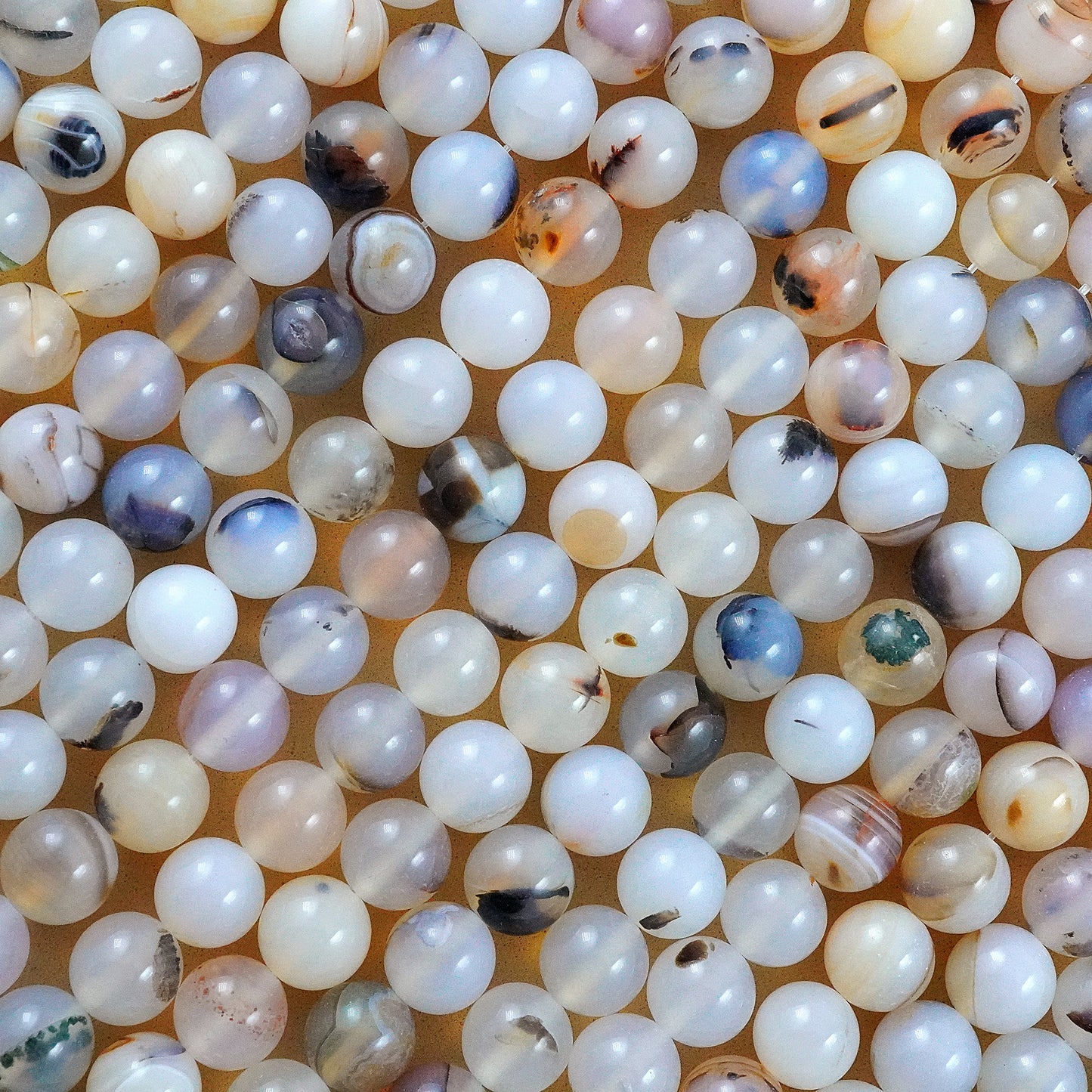 Montana Agate (Round)(Smooth)(4mm)(6mm)(8mm)(10mm)(12mm)(16"Strand)