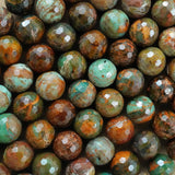 African Green Opal (Round)(Faceted)(10mm)(12mm)(16"Strand)