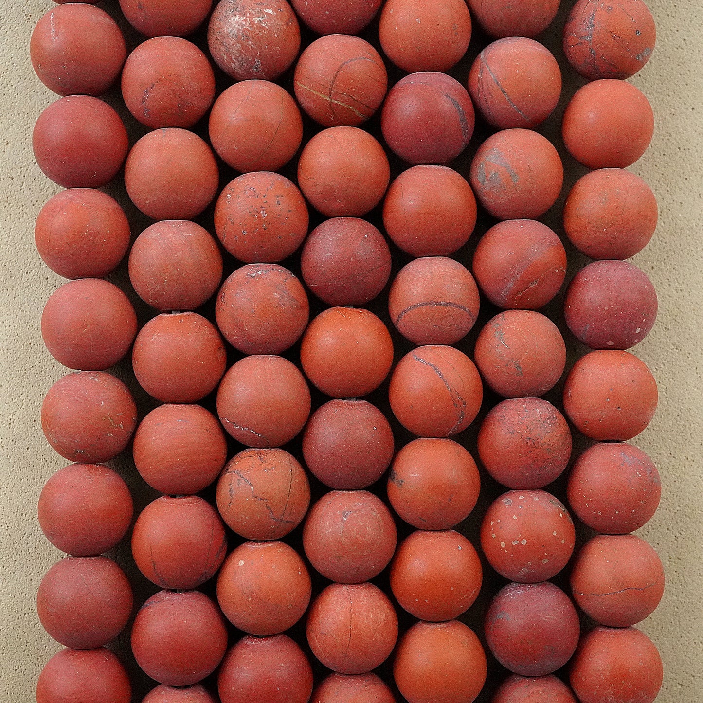 Red Jasper (Round)(Matte)(4mm)(6mm)(8mm)(10mm)(12mm)(16"Strand)