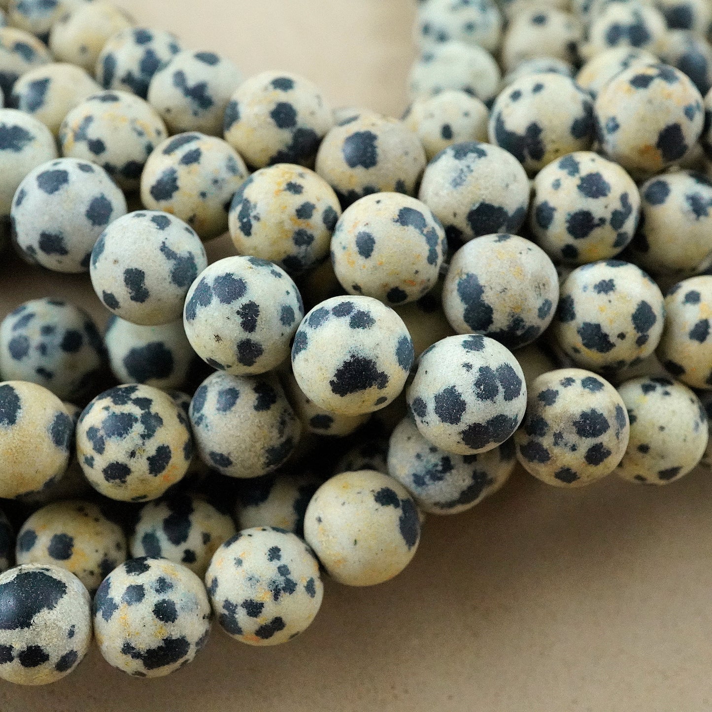 Dalmatian Jasper (Round)(Matte)(4mm)(6mm)(8mm)(10mm)(12mm)(16"Strand)