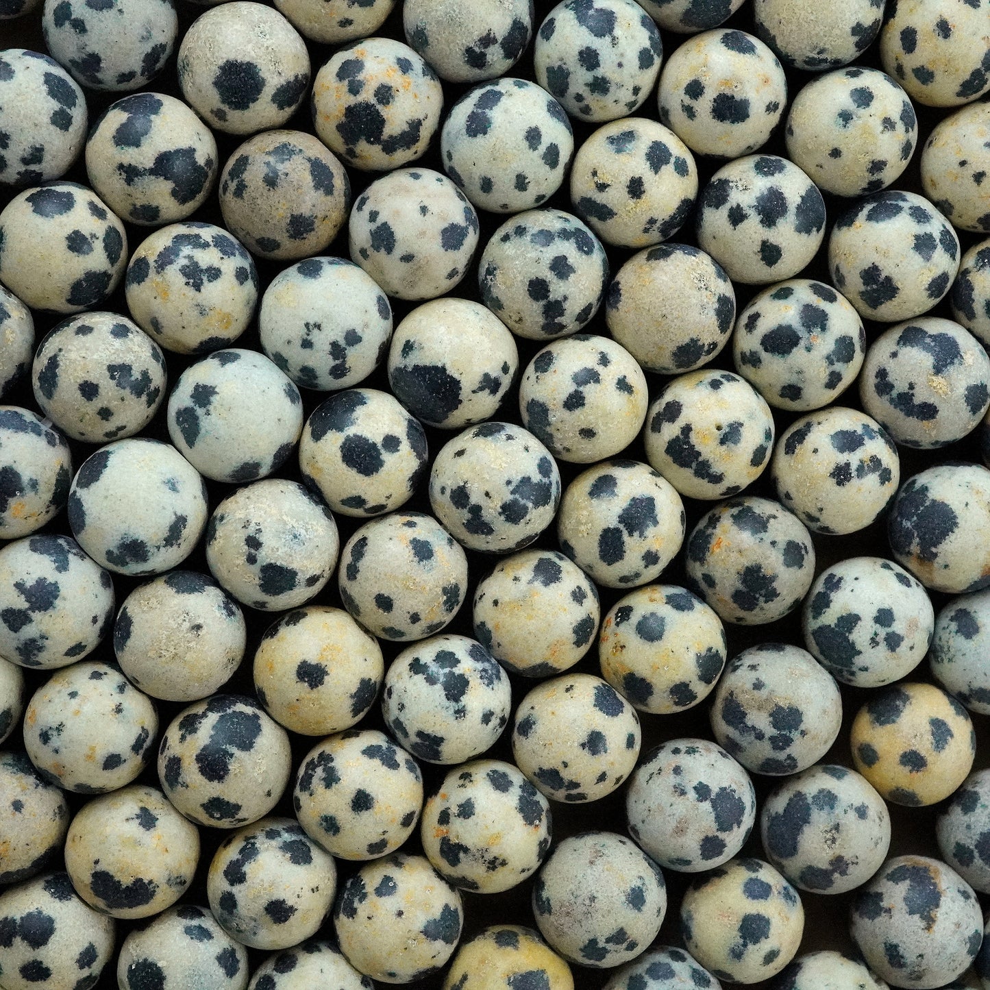 Dalmatian Jasper (Round)(Matte)(4mm)(6mm)(8mm)(10mm)(12mm)(16"Strand)