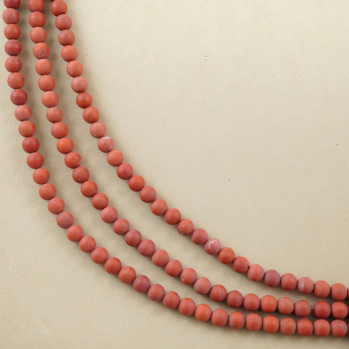 Red Jasper (Round)(Matte)(4mm)(6mm)(8mm)(10mm)(12mm)(16"Strand)