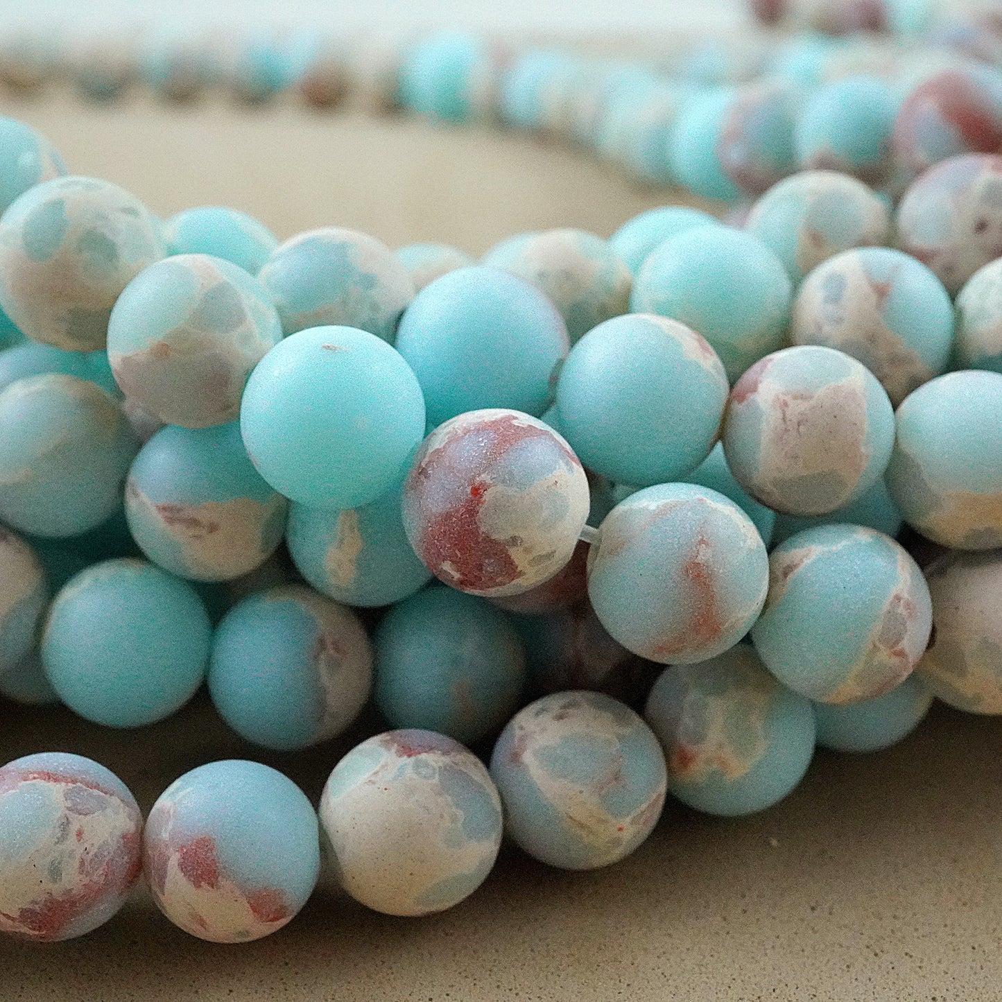 Aqua Terra Jasper (Round)(Matte)(4mm)(6mm)(8mm)(10mm)(12mm)(16"Strand)