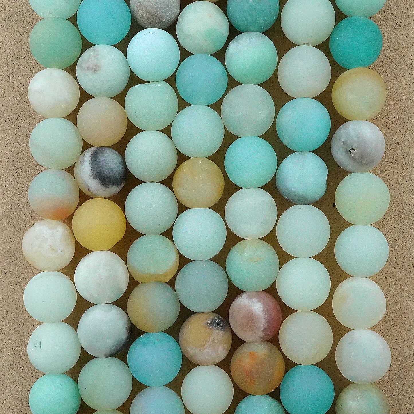 Black Gold Amazonite (Round)(Matte)(4mm)(6mm)(8mm)(10mm)(12mm)(16"Strand)
