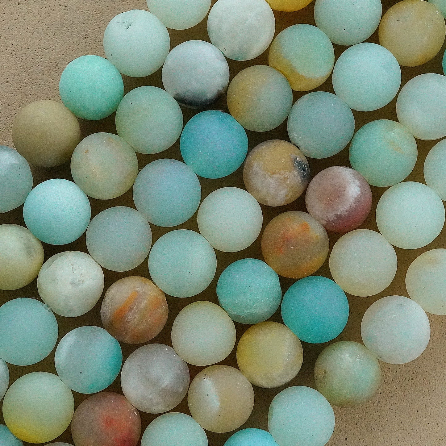 Black Gold Amazonite (Round)(Matte)(4mm)(6mm)(8mm)(10mm)(12mm)(16"Strand)