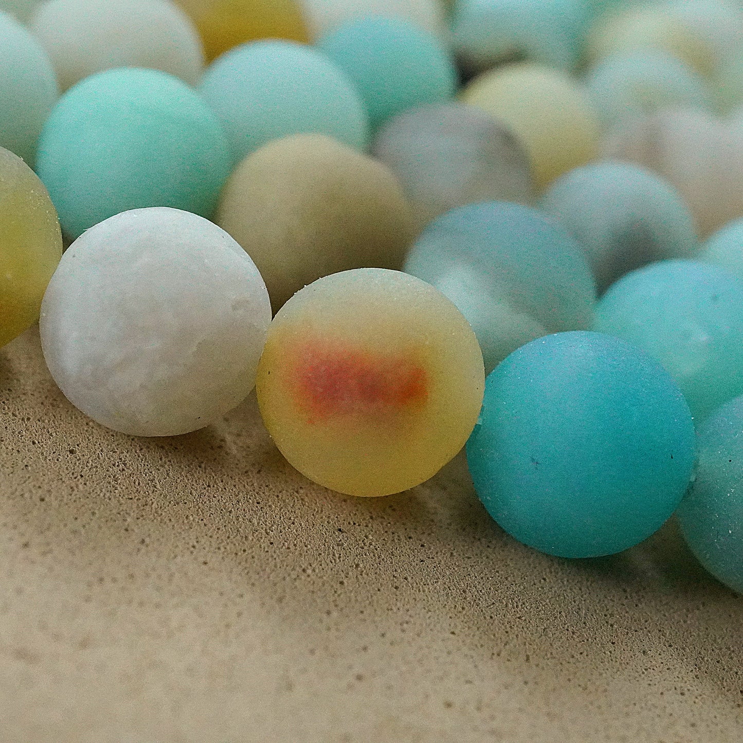 Black Gold Amazonite (Round)(Matte)(4mm)(6mm)(8mm)(10mm)(12mm)(16"Strand)