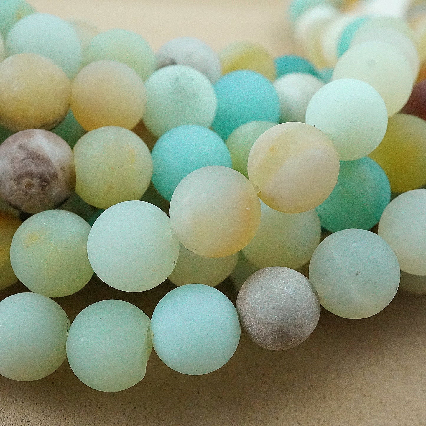 Black Gold Amazonite (Round)(Matte)(4mm)(6mm)(8mm)(10mm)(12mm)(16"Strand)
