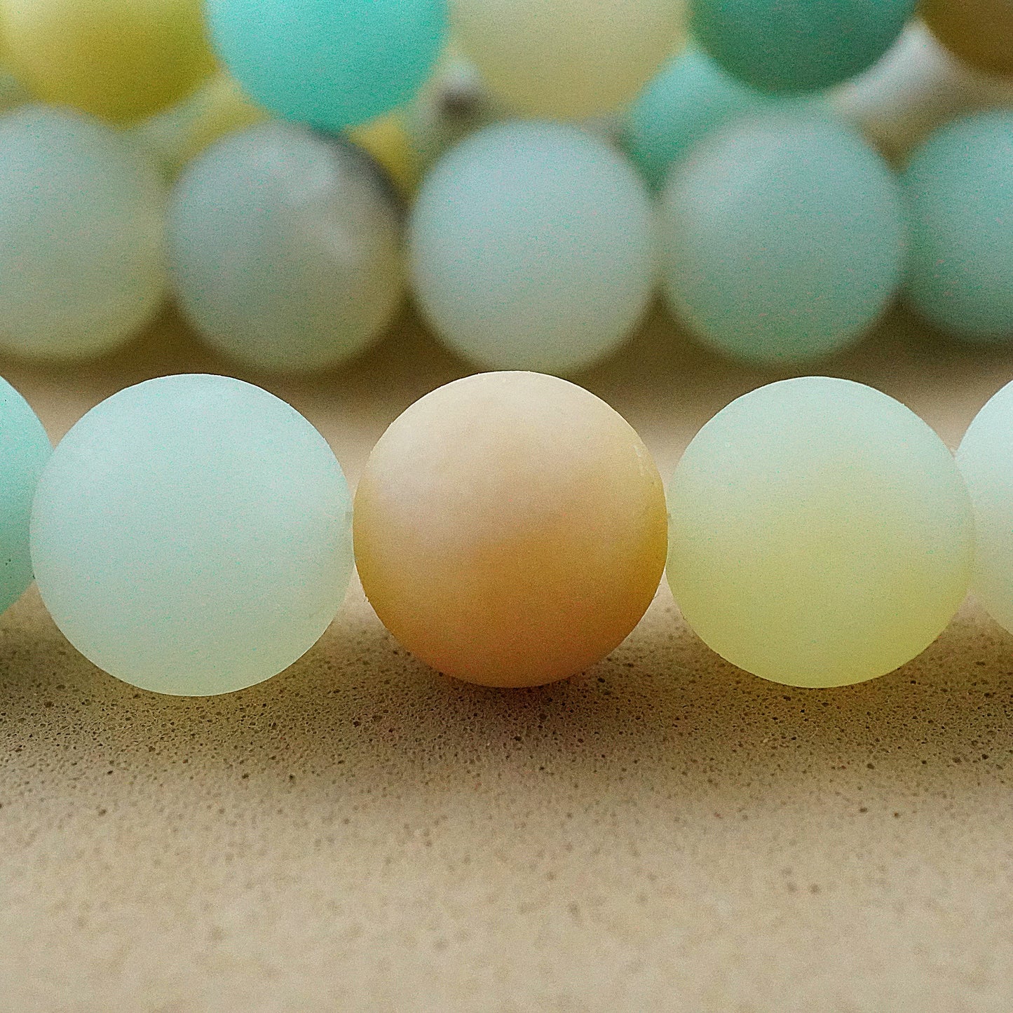 Black Gold Amazonite (Round)(Matte)(4mm)(6mm)(8mm)(10mm)(12mm)(16"Strand)