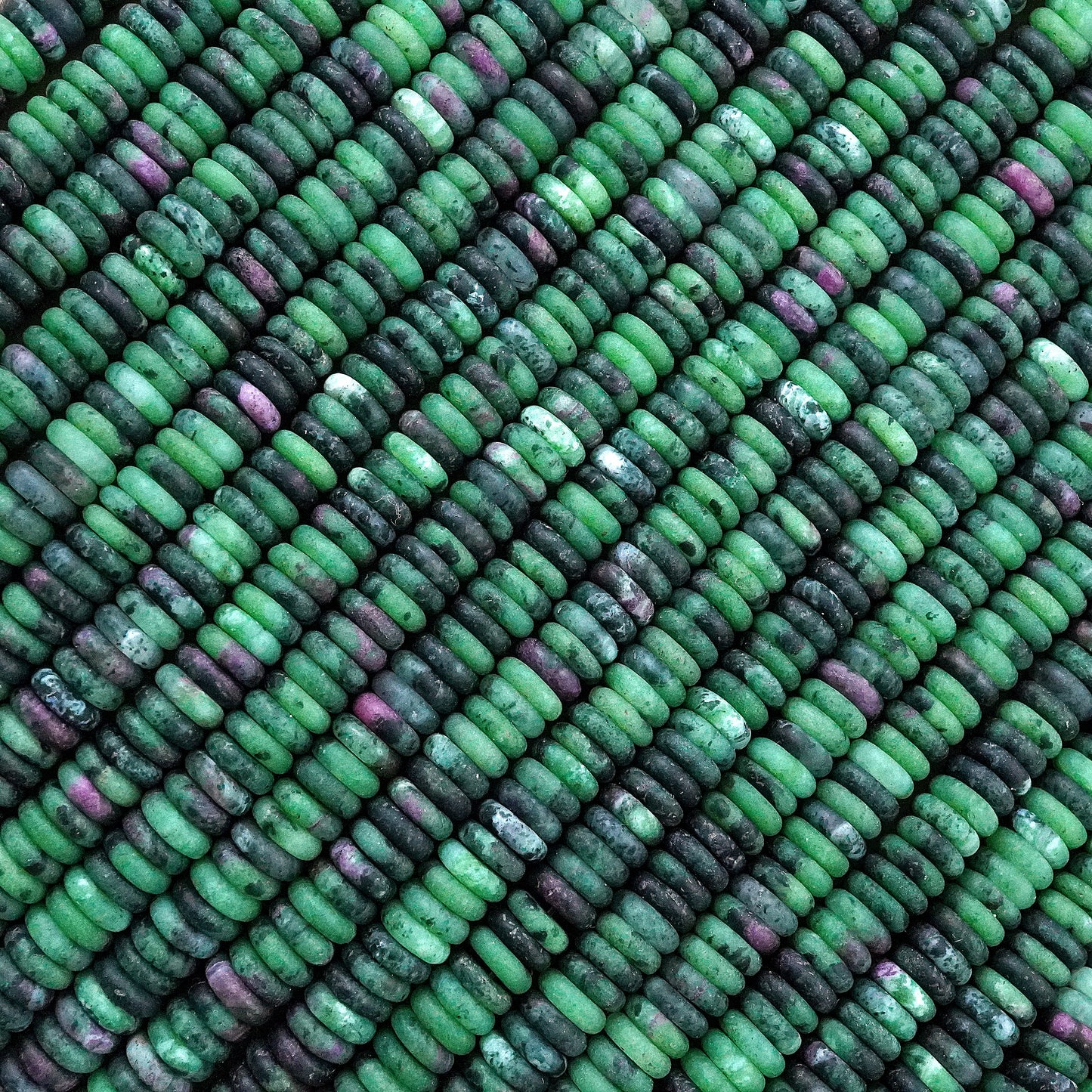 Ruby Zoisite (Rondelle)(Matte)(6mmx2mm)(15.5"Strand)