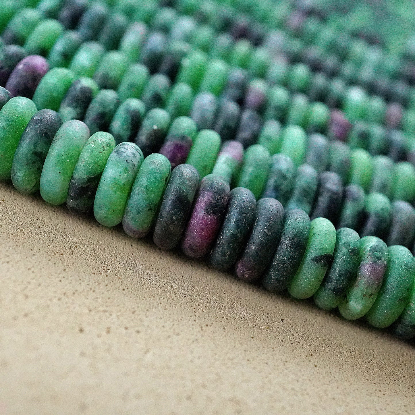 Ruby Zoisite (Rondelle)(Matte)(6mmx2mm)(15.5"Strand)