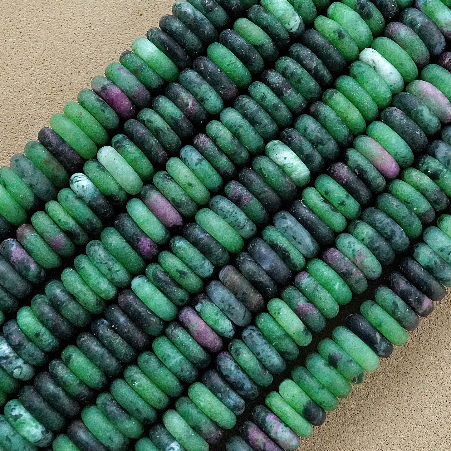 Ruby Zoisite (Rondelle)(Matte)(6mmx2mm)(15.5"Strand)
