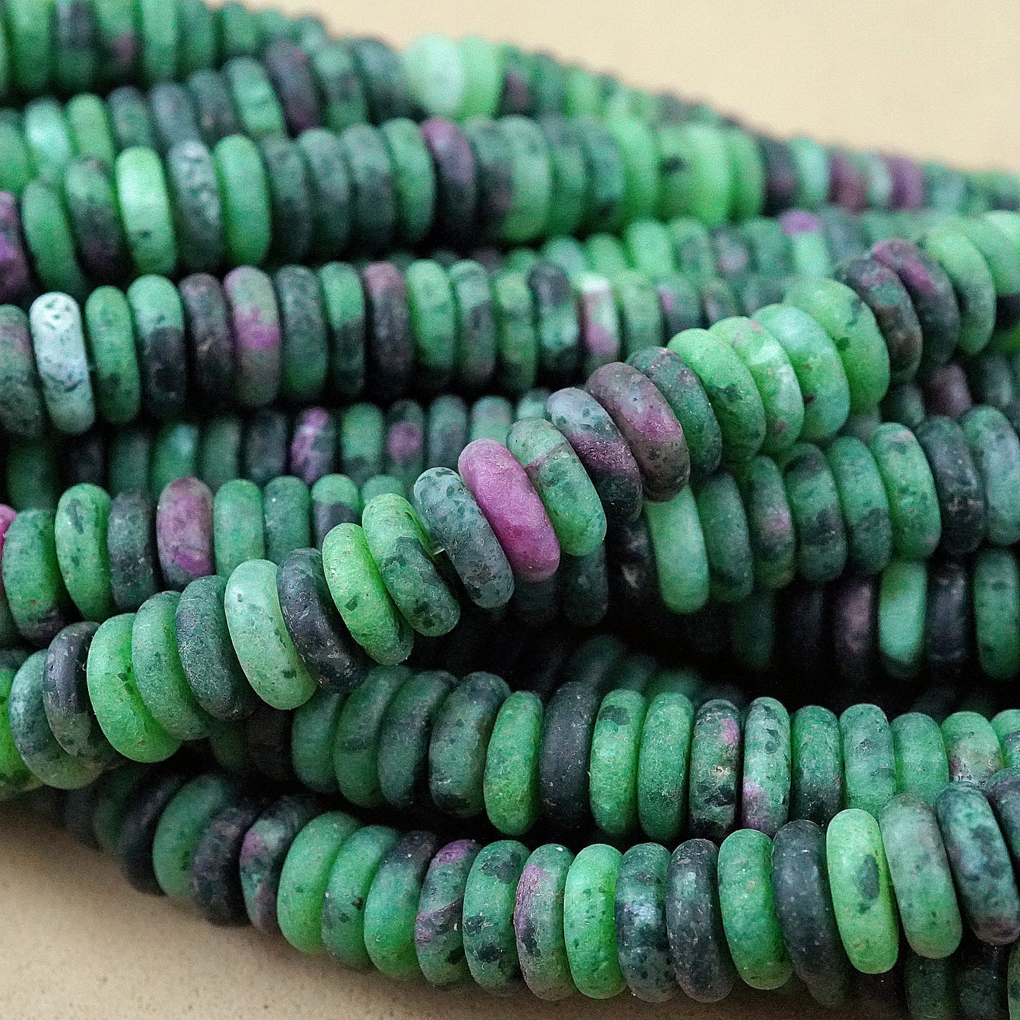 Ruby Zoisite (Rondelle)(Matte)(6mmx2mm)(15.5"Strand)