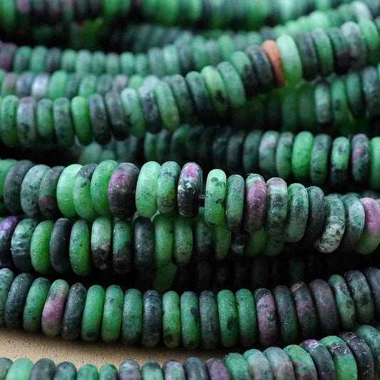 Ruby Zoisite (Rondelle)(Matte)(6mmx2mm)(15.5"Strand)