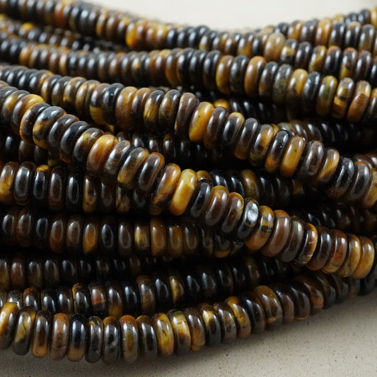 Tiger Eye (Rondelle)(Smooth)(6mmx2mm)(15.5"Strand)